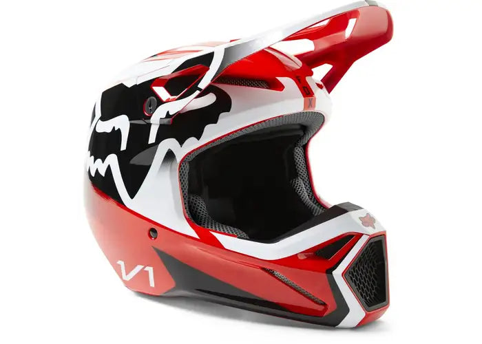 FOX MENS V1 LEED HELMET FLO RED MIPS