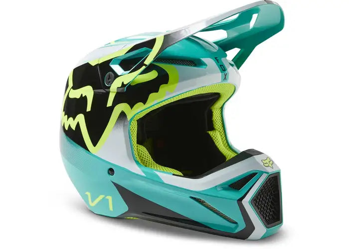 FOX MENS V1 LEED HELMET TEAL MIPS