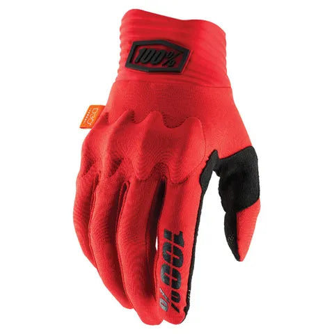 100% COGNITO FLUO RED/BLACK GLOVES